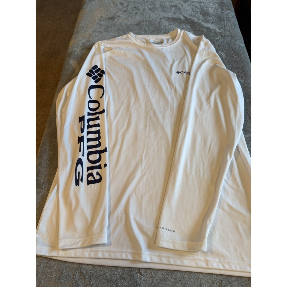 Columbia PFG  Mahi Ambush by Carey Chen Omni-Shade Mens Sz M /TG White T-Shirt